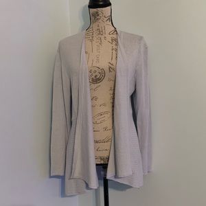 Eileen Fisher Rain Organic Linen Open Front Angle Cardigan Sweater